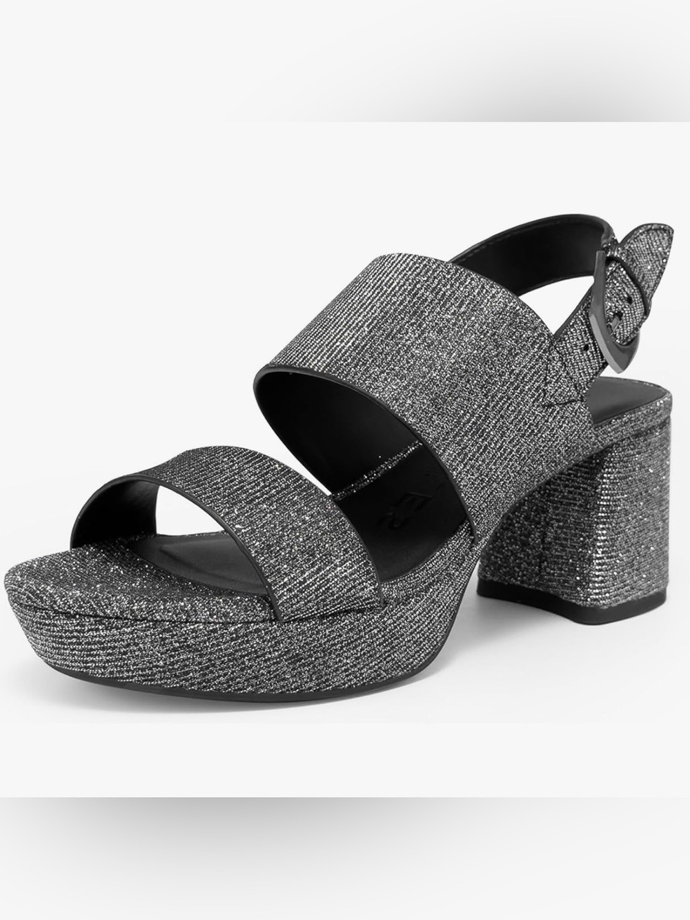 Aerosoles Sparkle Dark Gray Platform Sandals 9